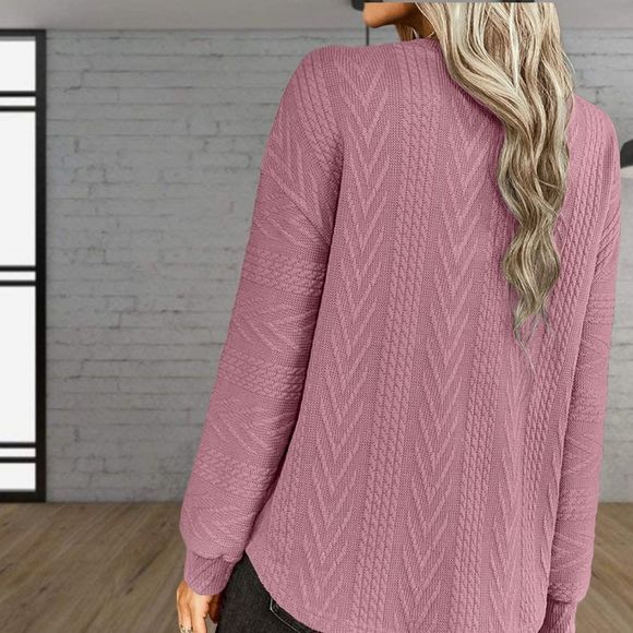 Sleeve Crochet Solid Sweater - Picture 2 of 2